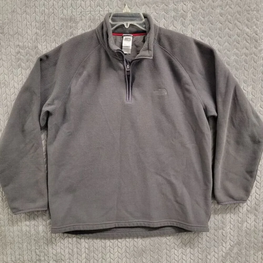 The North Face ¼ Zip‎ Waffle Fleece Pullover Sweater Men's Size XL Gray